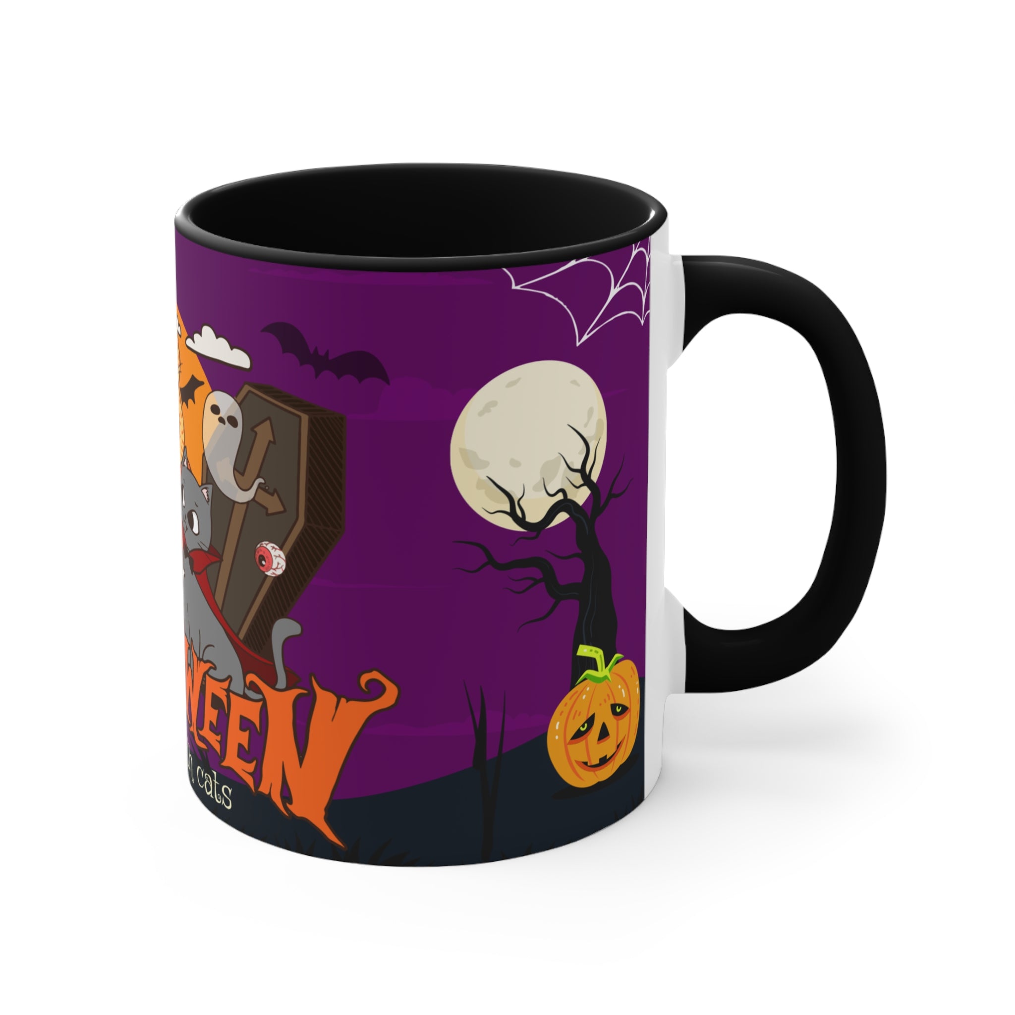 Happy Halloween is Better with Cats | Colorful Accent Mugs